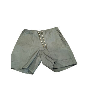 Men's LIVSN Flat Front flex canvas holler Shorts XL Green Beige k9